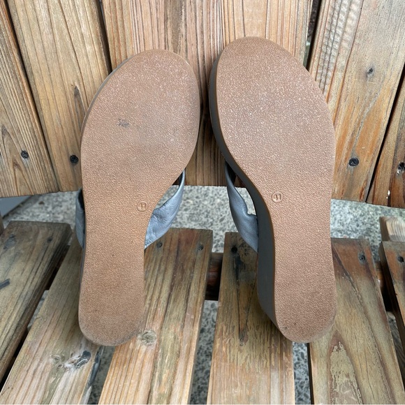 MIZ MOOZ Inuovo Gray Leather Wedge Sandal Flip Flop Thong Womens US 10 EUR 41 - Picture 10 of 15